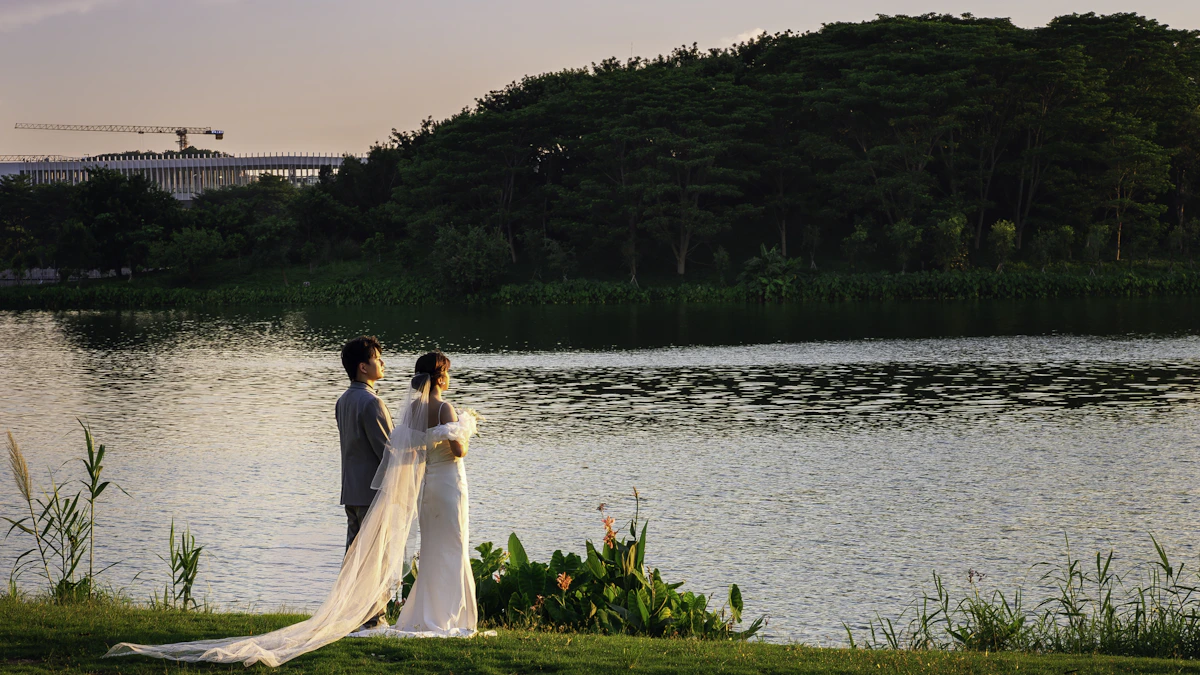 Stock wedding photograph, not a Capital Drones project